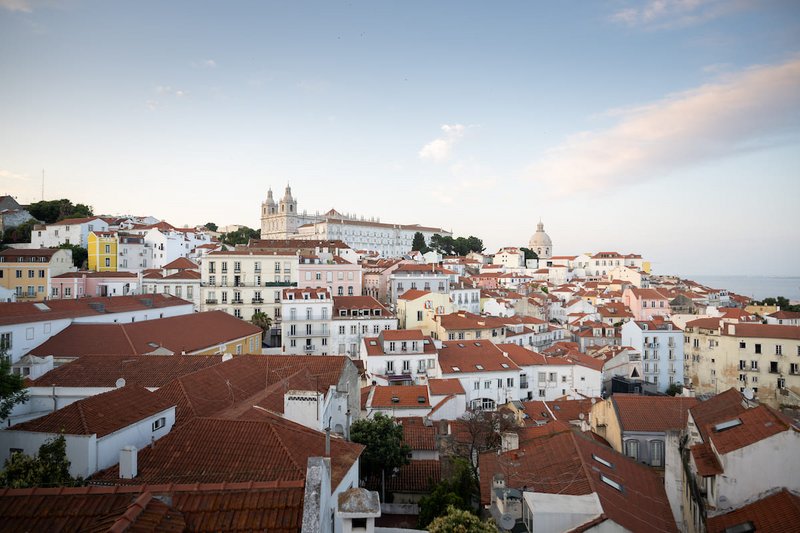 Vue aérienne du centre historique de Lisbonne